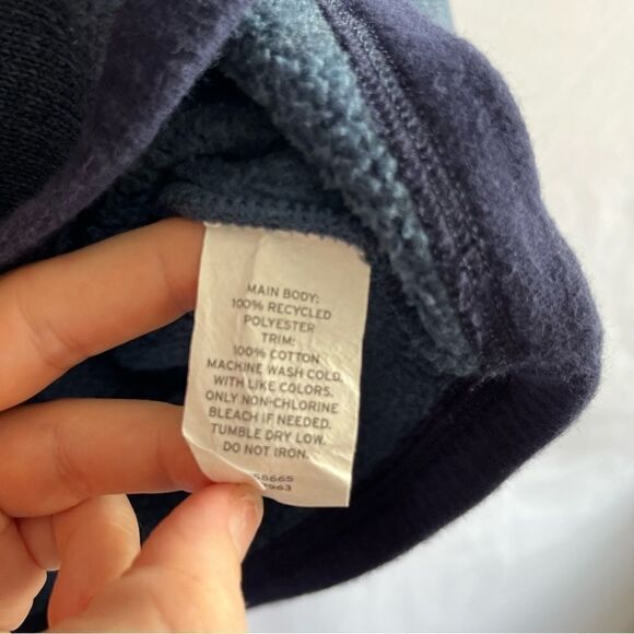 Zella Kid's Navy Blue 1/4 Zip Pullover Knit Fleece Jacket - Picture 7 of 8